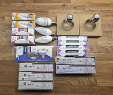 GE Job Lot 16 Mixed Light Bulbs: Biax CFL D/D-E, MR16 GU5.3, Candle