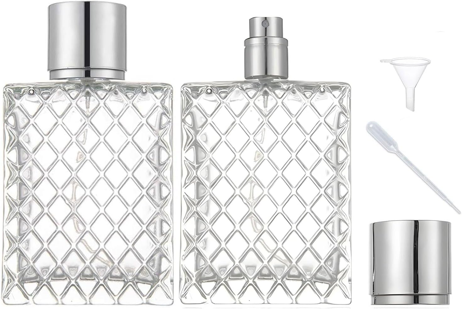 2Pcs 100Ml Refillable Perfume Spray Bottles with Fine Mist Atomizer  