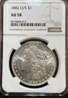 1882 O/S NGC AU58 Morgan Silver Dollar