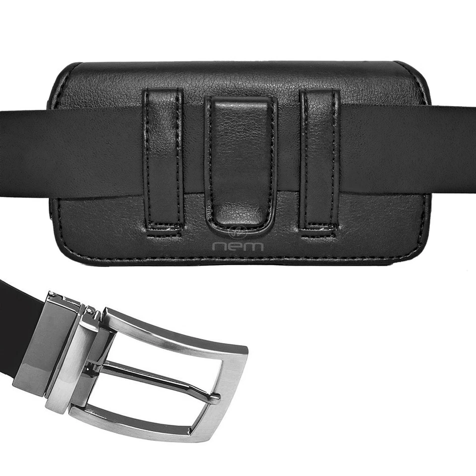 Funda de cuero horizontal con trabillas para cinturón y funda con clip 4,37 x 2 x 0,7 pulgadas Foto 3 de 3