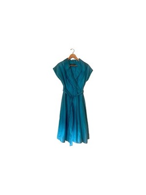 NWT Jones New York Aqua Blue Belted Dress Size 4 Side Zip MSRP $99