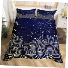 Ukiyoe Style Bedding Set Size Japan Sea Waves Duvet Cover Queen Multi 06