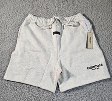 Fear Of God Essentials Sweat Shorts Mens Large Light Oatmeal Fleece 11 Inseam