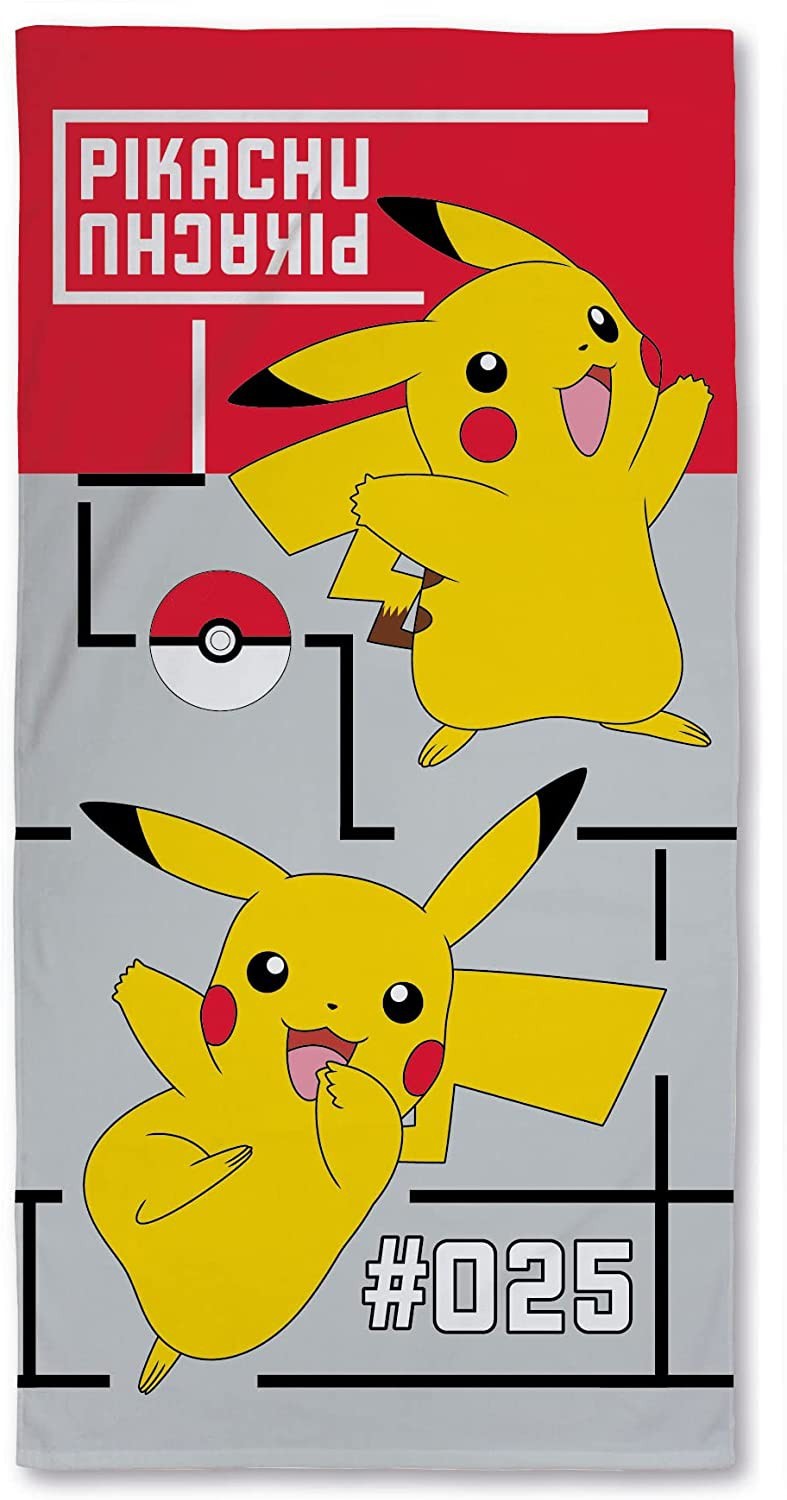 Pokemon Segeltuch Pikachu BAUMWOLLE Handtuch Großer Strand 70x140cm ORIGINAL