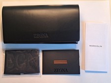 Zegna Sunglasses Eyewear Leather Case Cleaning Cloth ORIGINAL Magnetic ITALY
