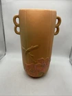 Weller - Vintage Pale Pink Wild Rose Dogwood Double Handle Vase -  Tan - 10.5”