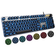 Large Print Backlit Keyboard with 7-Color Backlit, Wired USB Lighted Computer...