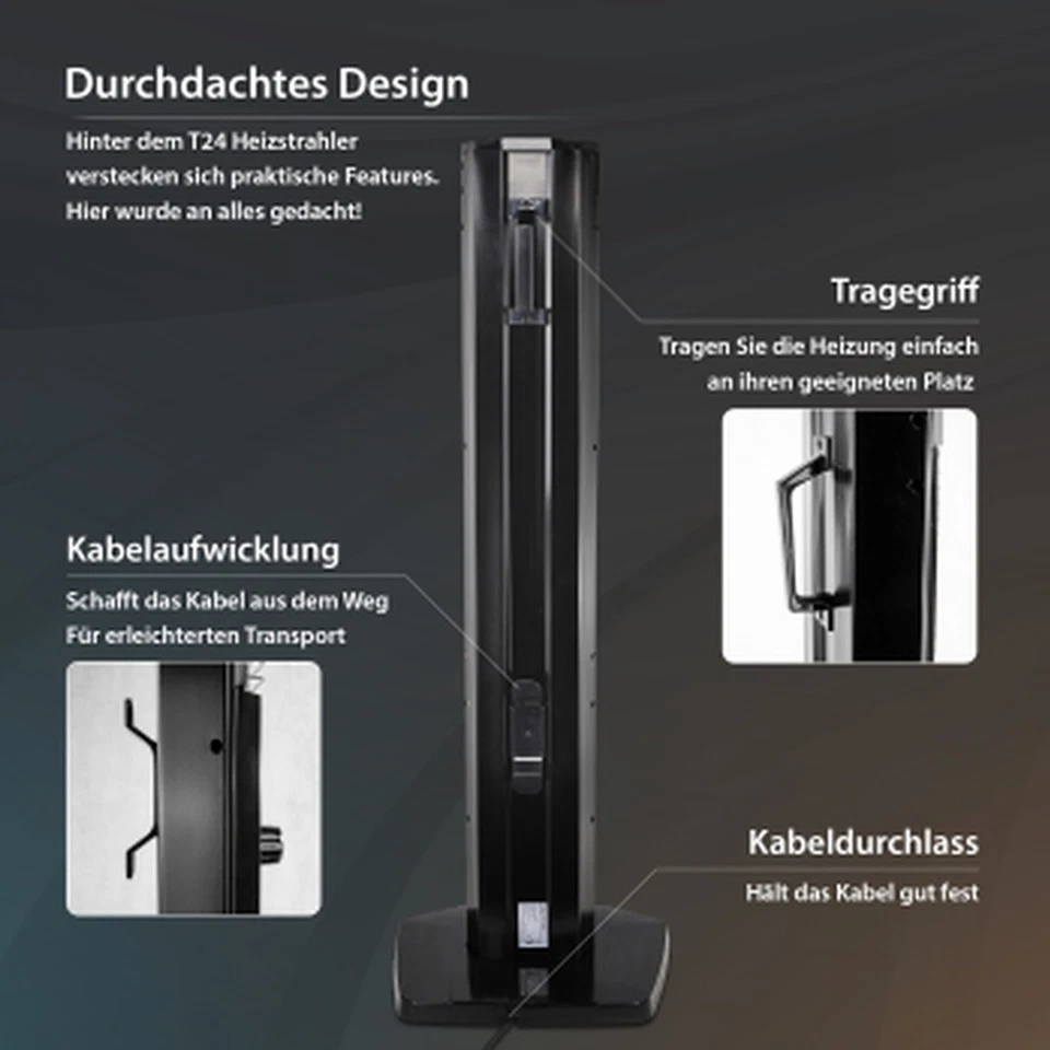 Infrarot Heizstrahler Terrassenstrahler 1200W Elektro Infrarotheizung Standgerät - Bild 4 von 4