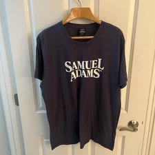 Samuel Adams Tee T Shirt Men Extra Large XL Beer Boston Lager Blue Short Sleeve