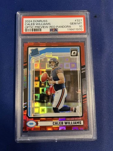 CALEB WILLIAMS 2024 DONRUSS OPTIC RED PANDORA RATED ROOKIE #327 PSA 10 - LOW POP
