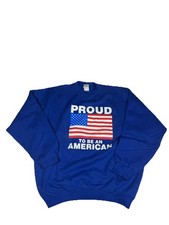 Vintage Sweatshirt Proud To Be An American " Blue Size XL Franklin American Flag
