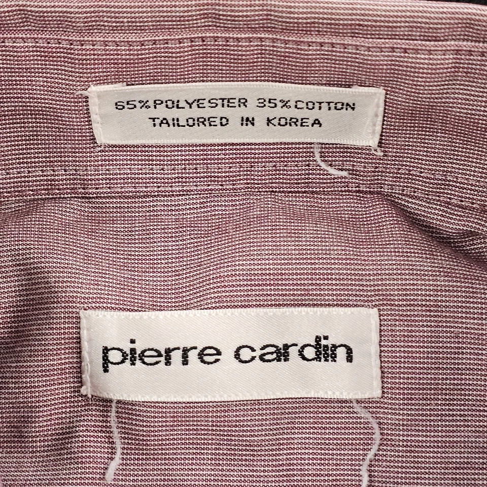 Pierre Cardin Red Long Sleeve Button-Up Dress Shirt Men's 16-16.5 34/35 - Image 3 of 4