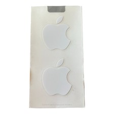 Apple Logo Sticker Decal, White - Genuine OEM - Includes 2 Stickers