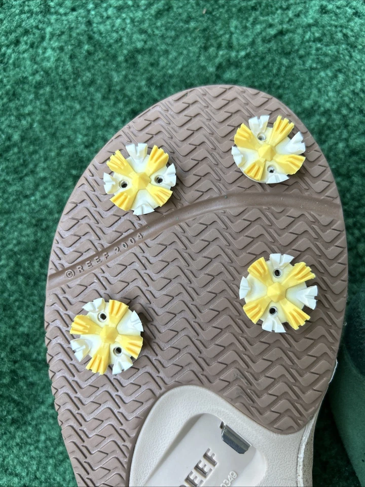 Sandalias de golf Reef Spackler para hombre talla 8 cuero verde edición limitada chanclas Foto 2 de 4