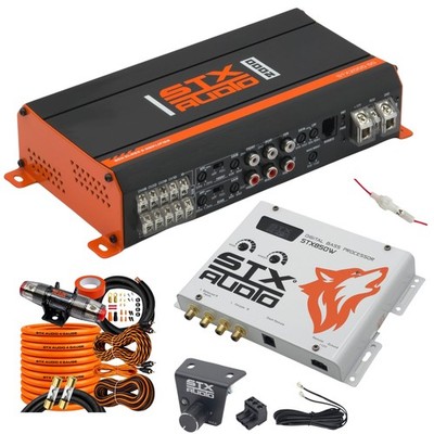 STX Audio STX2000.5D 2000W Car Amplifier + STX850W Bass Processor + Wiring Kit