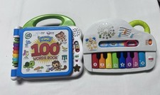 Leap Frog Learning Book 100 Words English Espanol Bilingual Piano Toys Lot Of 2