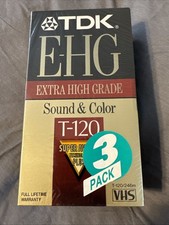 TDK T-120 Blank VHS Tapes 3 Pack Ultimate Quality Extra High Grade 6 Hours EP