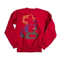 Vintage 80s Disney Mickey Mouse Red Pullover Crewneck Sweatshirt Size Medium