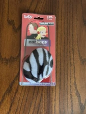 Sprigs EarBags Bandless Ear Warmers - Zebra - Adult Size Medium Thinsulate NEW