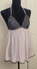 2013 Victoria s Secret Lace Babydoll Nighty Peachy Pink Black White Medium