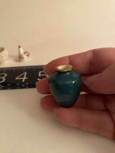 Casa delle bambole vintage miniatura Limoges, bel vaso giapponese RARO ed elegante ciotola - Foto 2 di 15