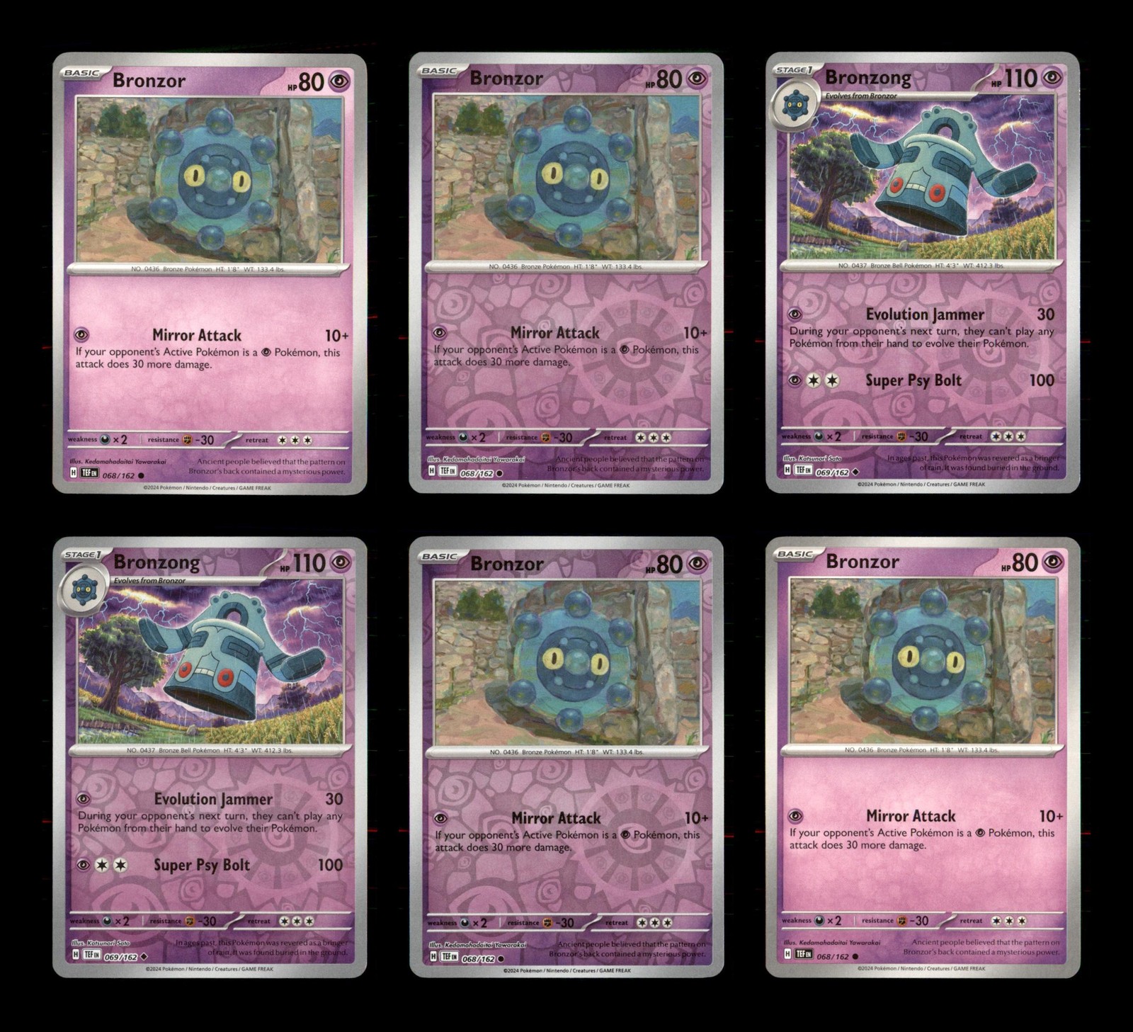Bronzor Lot 6 Pokemon Cards 68 Temporal Forces Common Collection