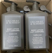 Gilchrist & Soames Warm Oak Body Lotion 12oz (Set of 2) (New)