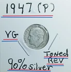 1947 (P) Roosevelt Dime VG Condition Toned Rev. Look & See & Judge A Rare Gem