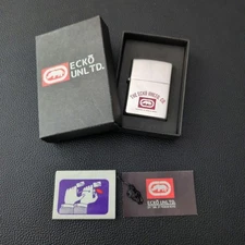 Vintage Zippo 2001 The Ecko Unltd Co. Oil Lighter with Box