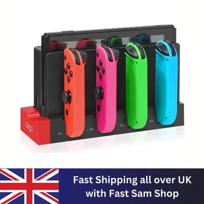 Joy-Con 4 Port Controller Charging Stand Dock Charger for Nintendo Switch Games