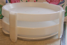 Vintage Tupperware XL Round Cake/Pie Keeper with 2 Tier Divide-A-Rack and Tray
