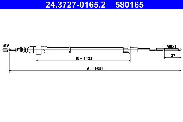 Seilzug Feststellbremse Hinten Ate 243727 01652 FÜR Seat VW-image