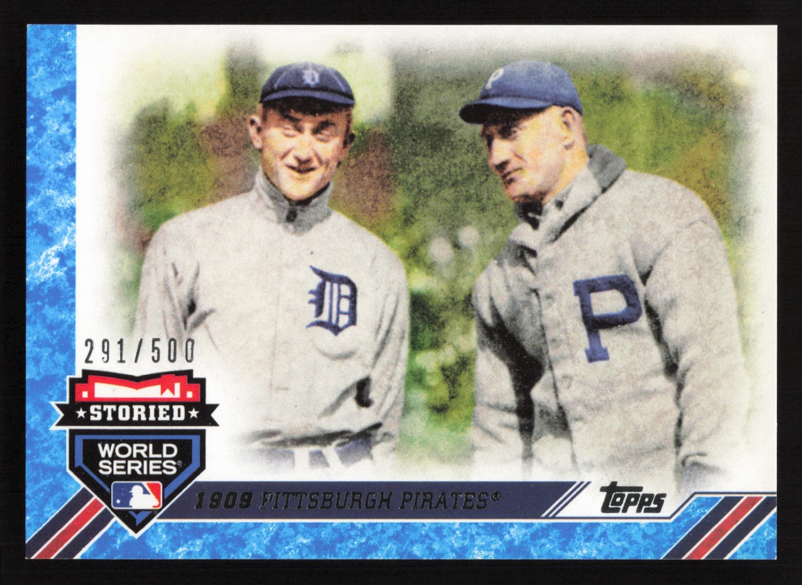 2017 Topps #SWS-23 Honus Wagner/Ty Cobb BLUE /500 Storied World Series 1909