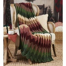 Herrschners Fireside Cheer Ripple Throw Crochet Kit