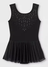 Cat & Jack Leotard Girls S Small 6 6x Black Ballet Dance Gymnastics Bodysuit New