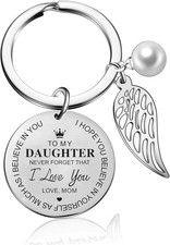 To My Daughter Keychain from Dad Mom Inspirational Gift Never Forget That I