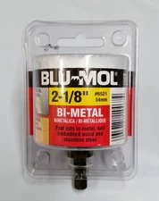 Blu-Mol 2-1/8" Hole Saw Bit With Arbor Bi-Metal, 1-3/4" Depth, #6521, Lot of 1