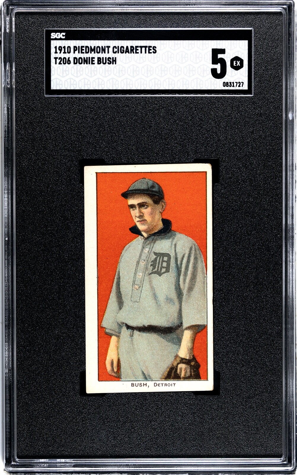 1910 Piedmont T206 Donie Bush SGC 5 SN: 0831727 (#085)