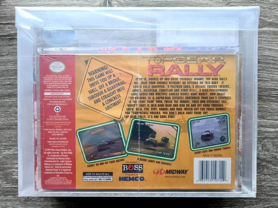 Top Gear Rally - Nintendo N64 64 - UKG 85+ NM+ graded sealed new VGA WATA Pixel - Image 2 of 3