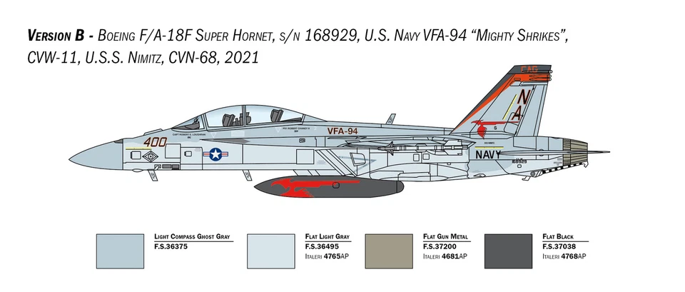ITALERI 2823 F-A- 18F Super Hornet U.S. Navy Special Colors - Immagine 4 di 4