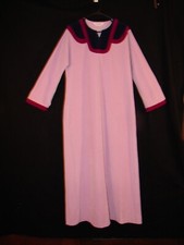 Vintage Vanity Fair Purple Velour Robe w/ Navy Blue / Burgundy Trim Size M