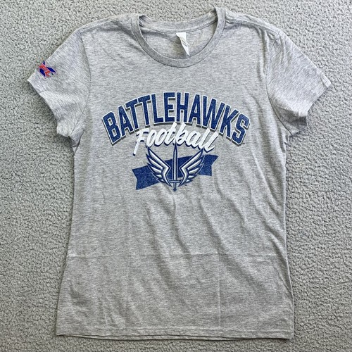 ST. LOUIS BATTLEHAWKS XFL Football Ladies Graphic Tee Shirt Gray Size XL NWT
