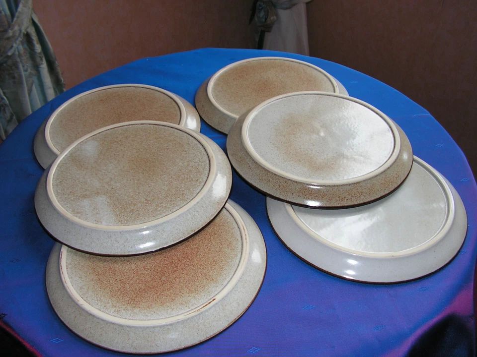 DIX   ASSIETTES  a compartiments  grès vernissé neuves environ 1970 - Photo 3/3