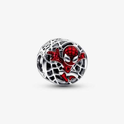 Pandora Charm Marvel Spider-Man in Aktion 792350C01 Anhänger Silber Rot