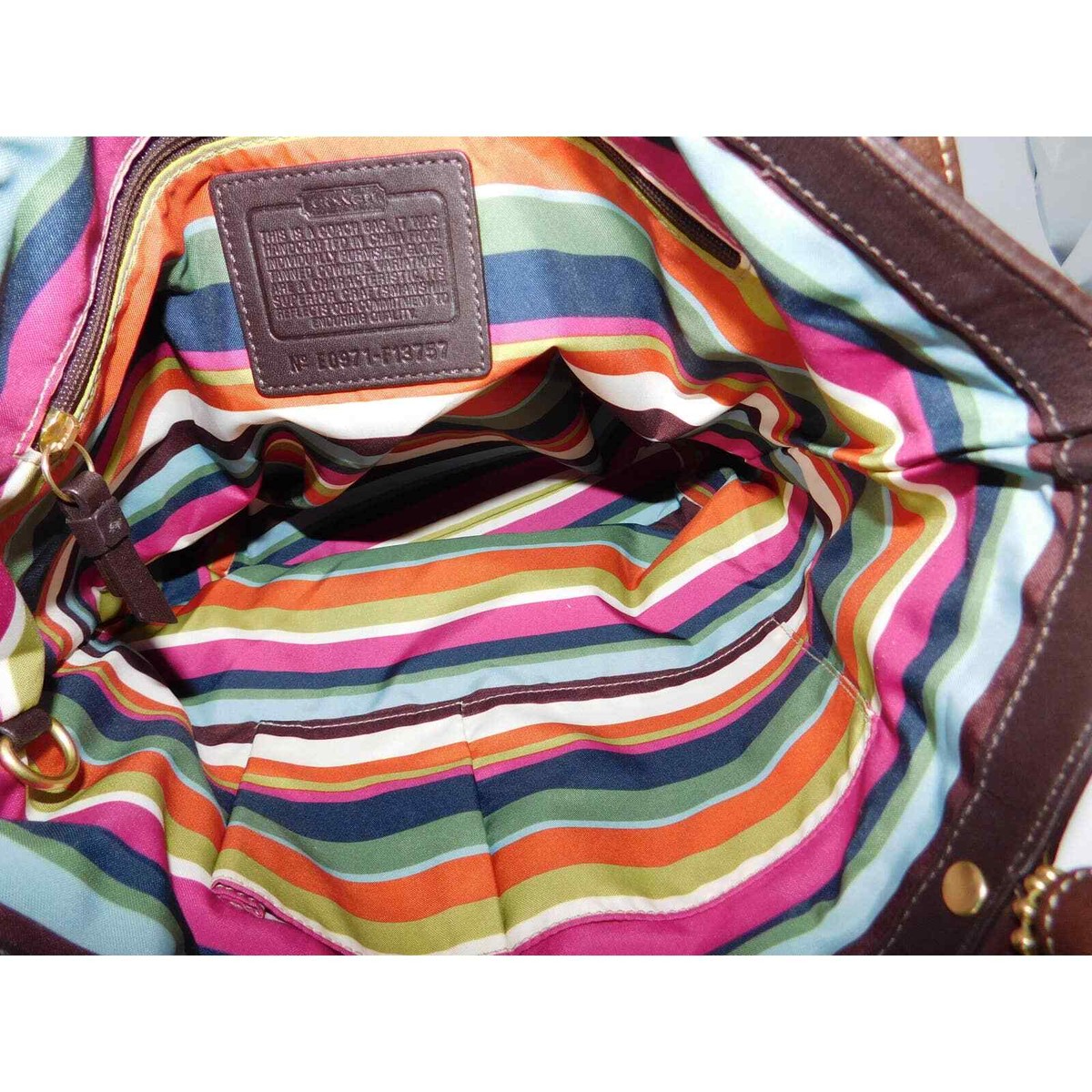 Coach Lily Legacy 13757 Turn Lock Shoulder Bag Handbag Brown