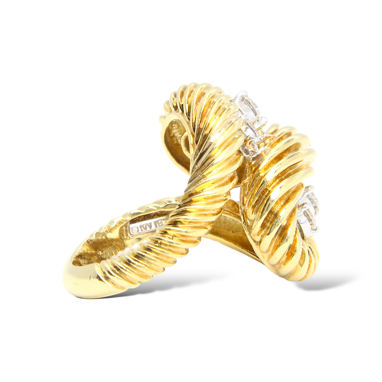 KURT WAYNE Bypass Shrimp Gold Diamond 1.65ct Ribb… - image 7