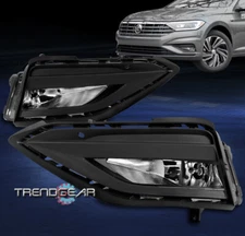 For 2019-2020 Volkswagen Jetta Bumper Fog Light Lamp Chrome +Bezel+Harness LH+RH