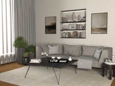 Eco-Friendly Laminate Coffee Table For Living Room With Metal Legs, Made in USA