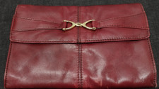 VTG Leather Clutch Shoulder Bag Terracotta Brown HANDCRAFTED ITALIAN DESIGN