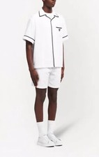 PRADA Triangle TERRY CLOTH Beach Lounge Suit XL *2 Piece Set* Top + Shorts ~NWT!